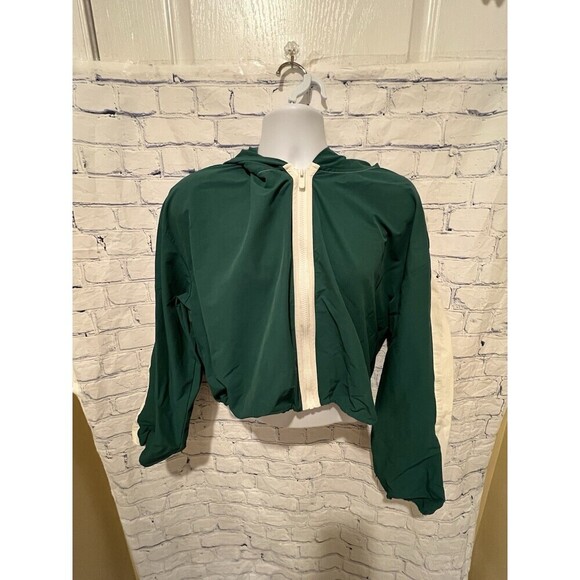 Prince Pickleball Jacket Windbreaker Hooded Cropped Women’s Size XXL Green - Picture 2 of 8
